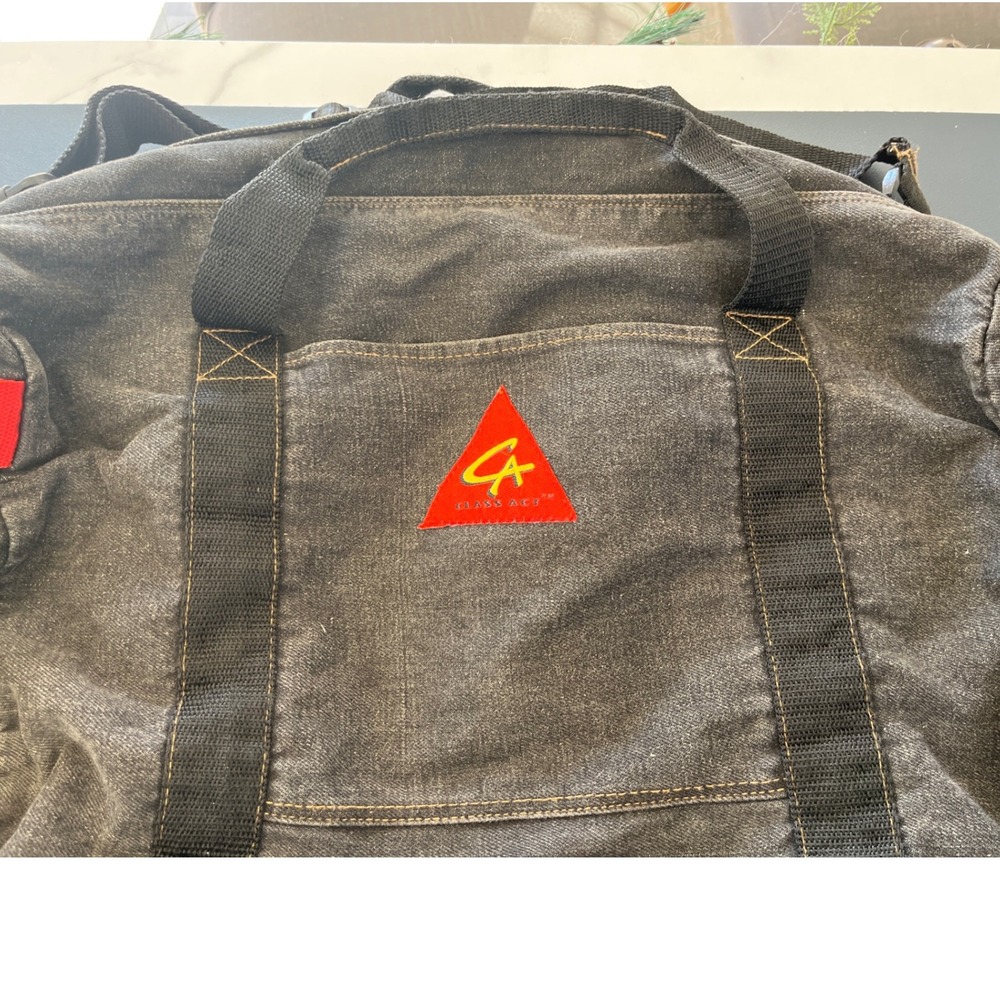 Vintage Class‎ Act Denim Duffle Bag Travel Gym Weekender Carry On